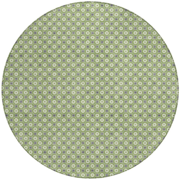 HomeRoots 5' Floral Washable Indoor Outdoor Area Rug - Durable, Stylish, and Easy-Care for Any Space 8' Round 610650