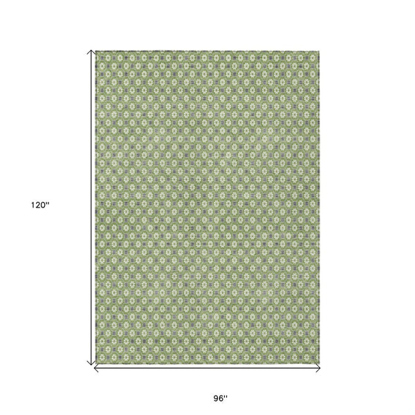 HomeRoots 5' Floral Washable Indoor Outdoor Area Rug - Durable, Stylish, and Easy-Care for Any Space 8' X 10' 610651