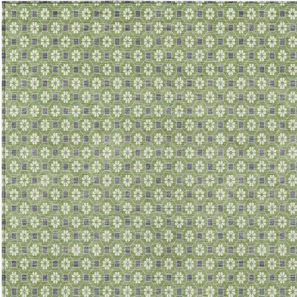 HomeRoots 5' Floral Washable Indoor Outdoor Area Rug - Durable, Stylish, and Easy-Care for Any Space 9' X 12' 610652