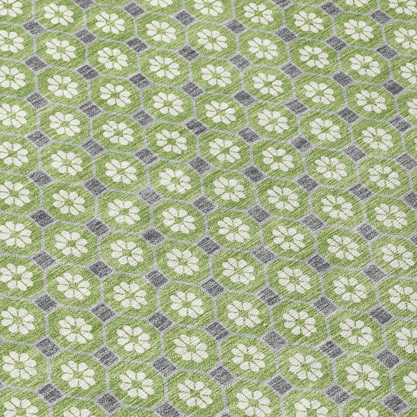 HomeRoots 5' Floral Washable Indoor Outdoor Area Rug - Durable, Stylish, and Easy-Care for Any Space 9' X 12' 610652
