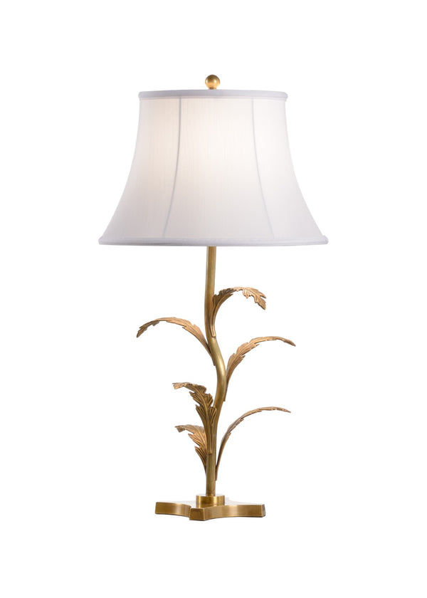 Wildwood Beverly Leaf-Pattern Table Lamp In Tarnished Brass Finish — Sculptural, Transitional Accent For Bedside 61068