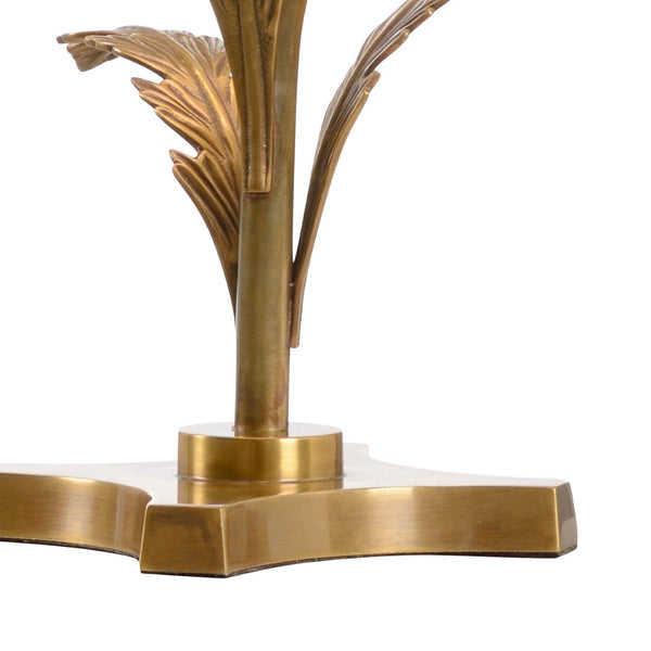 Wildwood Beverly Leaf-Pattern Table Lamp In Tarnished Brass Finish — Sculptural, Transitional Accent For Bedside 61068