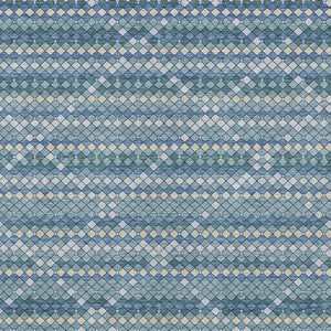 HomeRoots 5' Denim Blue and Teal Geometric Indoor Outdoor Area Rug – Stylish, Durable, and Easy to Clean! 9' X 12' 610688