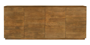 HomeRoots 80" Tan Distressed Solid Wood Sideboard - Elegant Storage Solution with Rustic Charm for Any Room 610697