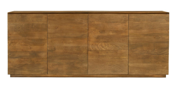 HomeRoots 80" Tan Distressed Solid Wood Sideboard - Elegant Storage Solution with Rustic Charm for Any Room 610697