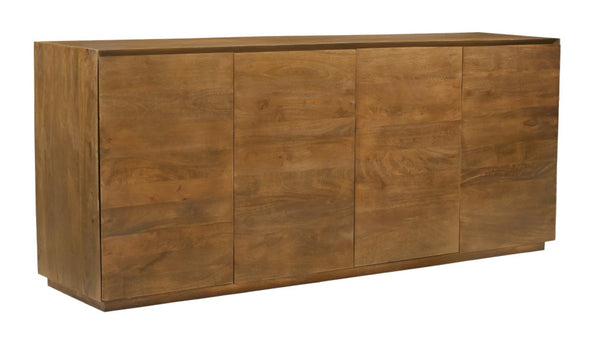 HomeRoots 80" Tan Distressed Solid Wood Sideboard - Elegant Storage Solution with Rustic Charm for Any Room 610697