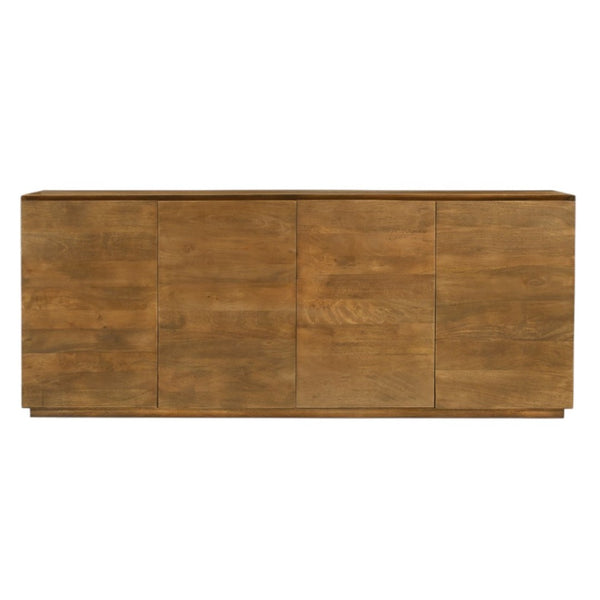 HomeRoots 80" Tan Distressed Solid Wood Sideboard - Elegant Storage Solution with Rustic Charm for Any Room 610697