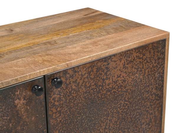 HomeRoots 72" Copper Distressed Solid Wood Sideboard – Rustic Charm Meets Modern Storage Solution for Any Room 610698