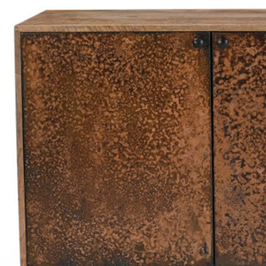 HomeRoots 72" Copper Distressed Solid Wood Sideboard – Rustic Charm Meets Modern Storage Solution for Any Room 610698