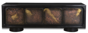 HomeRoots 75" Black Distressed Solid Wood Sideboard – Stylish Storage Cabinet for Any Room, Buffet & More! 610699