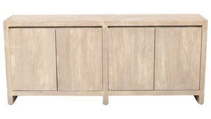 HomeRoots 84" Distressed Ivory Reclaimed Wood Sideboard - Rustic Storage Solution for Modern Spaces 610701