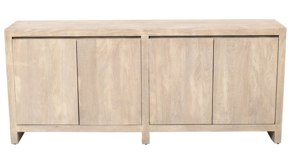 HomeRoots 84" Distressed Ivory Reclaimed Wood Sideboard - Rustic Storage Solution for Modern Spaces 610701