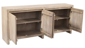 HomeRoots 84" Distressed Ivory Reclaimed Wood Sideboard - Rustic Storage Solution for Modern Spaces 610701