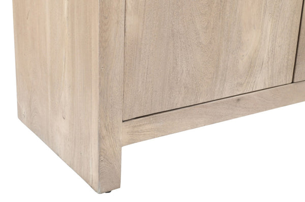 HomeRoots 84" Distressed Ivory Reclaimed Wood Sideboard - Rustic Storage Solution for Modern Spaces 610701
