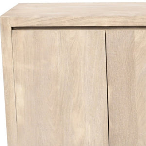 HomeRoots 84" Distressed Ivory Reclaimed Wood Sideboard - Rustic Storage Solution for Modern Spaces 610701
