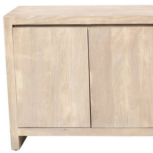HomeRoots 84" Distressed Ivory Reclaimed Wood Sideboard - Rustic Storage Solution for Modern Spaces 610701