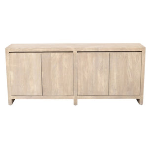 HomeRoots 84" Distressed Ivory Reclaimed Wood Sideboard - Rustic Storage Solution for Modern Spaces 610701