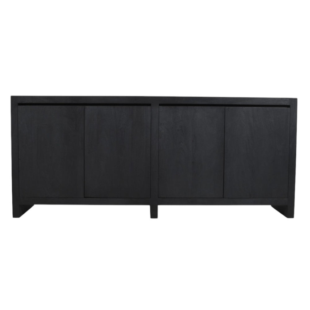 HomeRoots 84" Graphite Distressed Reclaimed Wood Sideboard - Stylish Storage Solution for Any Space! 610702