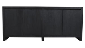 HomeRoots 84" Graphite Distressed Reclaimed Wood Sideboard - Stylish Storage Solution for Any Space! 610702