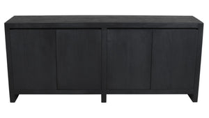 HomeRoots 84" Graphite Distressed Reclaimed Wood Sideboard - Stylish Storage Solution for Any Space! 610702