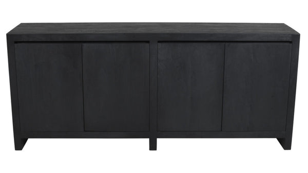 HomeRoots 84" Graphite Distressed Reclaimed Wood Sideboard - Stylish Storage Solution for Any Space! 610702
