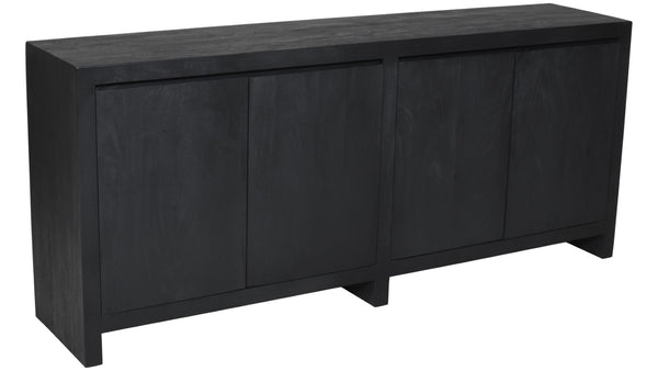 HomeRoots 84" Graphite Distressed Reclaimed Wood Sideboard - Stylish Storage Solution for Any Space! 610702