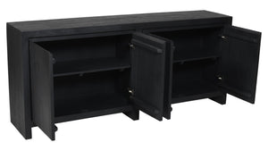 HomeRoots 84" Graphite Distressed Reclaimed Wood Sideboard - Stylish Storage Solution for Any Space! 610702