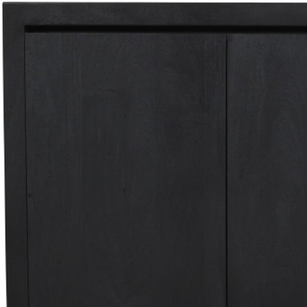 HomeRoots 84" Graphite Distressed Reclaimed Wood Sideboard - Stylish Storage Solution for Any Space! 610702