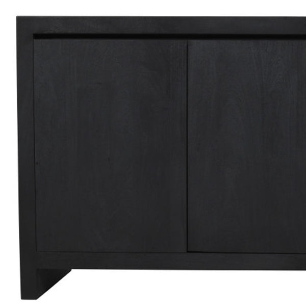 HomeRoots 84" Graphite Distressed Reclaimed Wood Sideboard - Stylish Storage Solution for Any Space! 610702