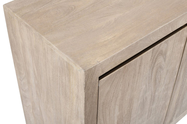 HomeRoots 42" Ivory Distressed Reclaimed Wood Sideboard - Stylish Storage for Your Rustic or Modern Home 610703