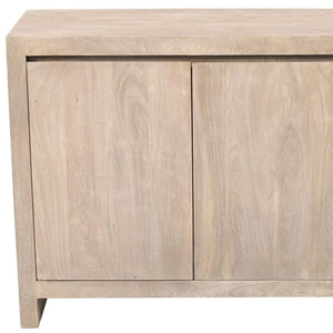 HomeRoots 42" Ivory Distressed Reclaimed Wood Sideboard - Stylish Storage for Your Rustic or Modern Home 610703