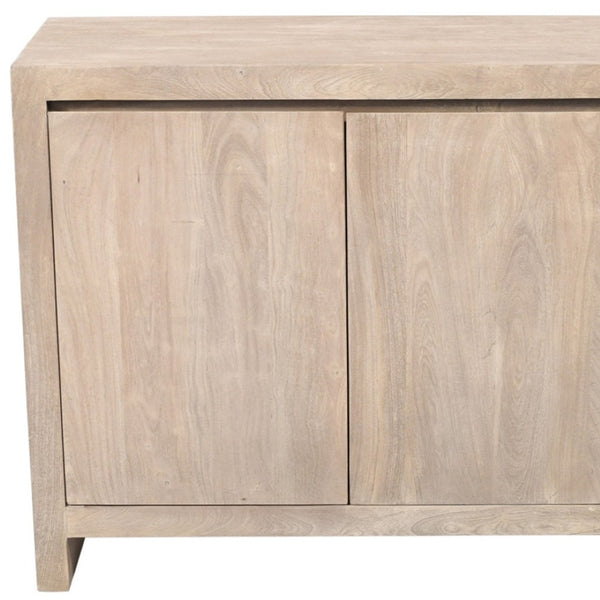 HomeRoots 42" Ivory Distressed Reclaimed Wood Sideboard - Stylish Storage for Your Rustic or Modern Home 610703