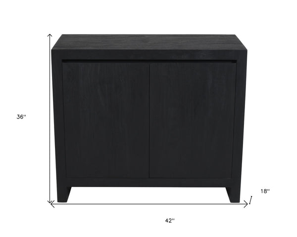 HomeRoots 42" Graphite Distressed Reclaimed Wood Sideboard – Stylish Storage for Any Room, Rustic Charm! 610704