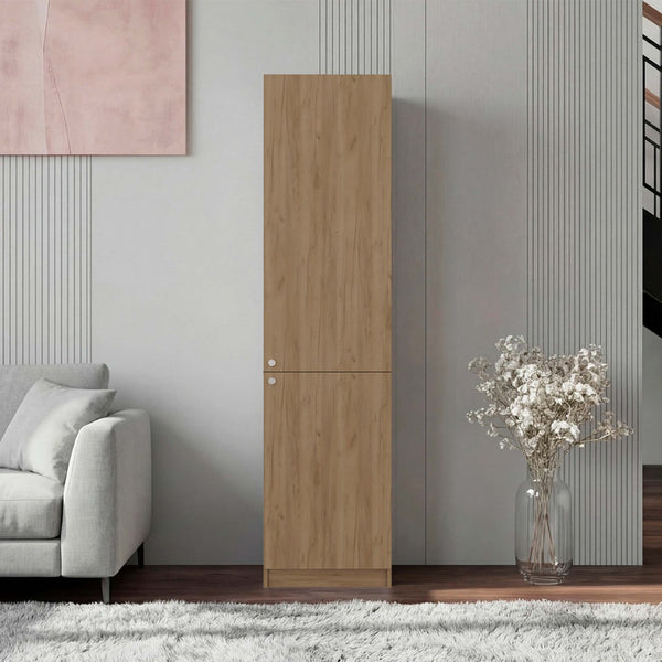 English Elm Wenge Finish Tall Narrow Storage Cabinet Five Tier Two Door Slim Vertical Organizer B062P483773