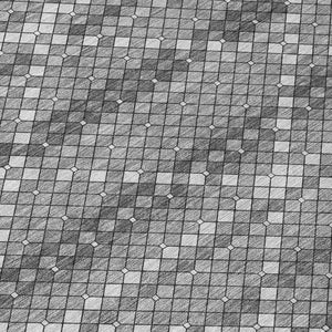HomeRoots 5' Stylish Gray and Silver Geometric Washable Area Rug for Indoor and Outdoor High-Traffic Spaces 8' Round 610711