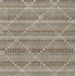 HomeRoots 5' Stylish Taupe and Brown Geometric Area Rug - Washable, Durable Design for Indoor & Outdoor Use 8' X 10' 610730