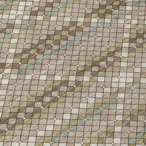 HomeRoots 5' Stylish Taupe and Brown Geometric Area Rug - Washable, Durable Design for Indoor & Outdoor Use 8' X 10' 610730