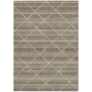 HomeRoots 5' Stylish Taupe and Brown Geometric Area Rug - Washable, Durable Design for Indoor & Outdoor Use 10' X 14' 610732