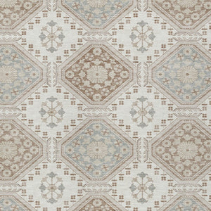 HomeRoots 5' Timeless Ivory and Brown Floral Area Rug - Durable, Washable, Ideal for Indoor and Outdoor Spaces 10' X 14' 610756