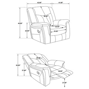 English Elm Masley Grey 3-Piece Reclining Sofa Set with Cup Holders, Storage & Leatherette Accents for Cozy Entertaining B062S01167