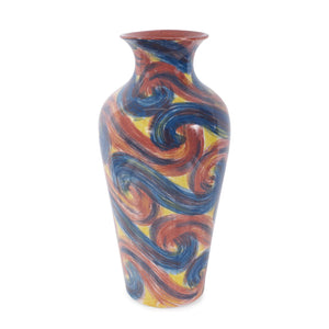 Howard Elliott Camille Flared Ceramic Tall Vase - Vibrant Swirl Design For Creative Decor And Abstract Elegance Multi Ceramic 61078-howard-elliott