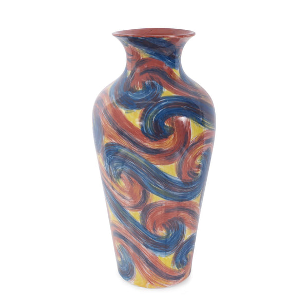Howard Elliott Camille Flared Ceramic Tall Vase - Vibrant Swirl Design For Creative Decor And Abstract Elegance Multi Ceramic 61078-howard-elliott