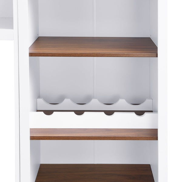 English Elm On-Trend Farmhouse 4-Piece Entertainment Wall Unit For Tvs Up To 70" With Wine Rack & Adjustable Shelves N721S000046K-GIGA