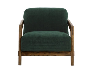 Sunpan Bosco Lounge Chair – Mid-century Marvel In Warm Oak & Plush Opera Nori Fabric For Ultimate Comfort Green Fabric 112130
