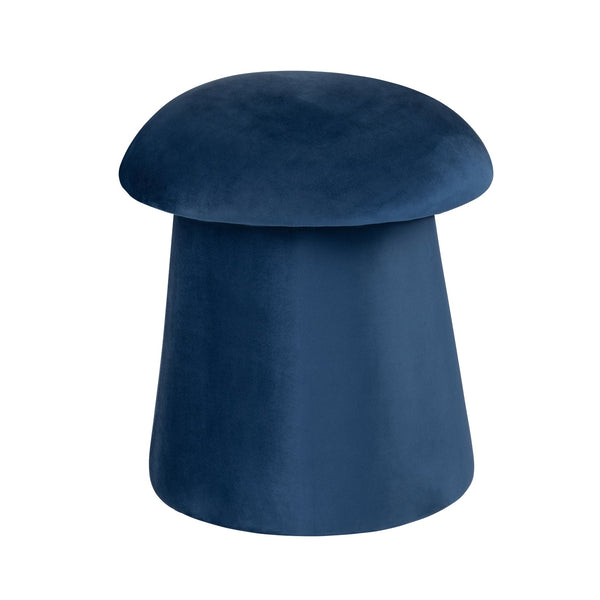 Crestview Collection Modern Velvet Ottoman: Stylish Mushroom-inspired Accent With Hidden Storage For Chic Living Spaces Navy Solid Wood Evfzr3907blu