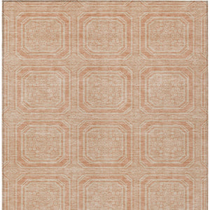 HomeRoots 5' Peach and Beige Geometric Area Rug - Durable, Washable Indoor/Outdoor Design for Modern Spaces 5' X 8' 610842