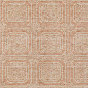 HomeRoots 5' Peach and Beige Geometric Area Rug - Durable, Washable Indoor/Outdoor Design for Modern Spaces 9' X 12' 610845