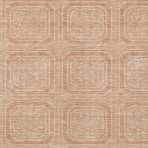 HomeRoots 5' Peach and Beige Geometric Area Rug - Durable, Washable Indoor/Outdoor Design for Modern Spaces 10' X 14' 610846