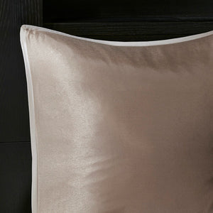 English Elm 8 Piece Comforter Set For California King Bed - Luxurious Faux Silk & Embroidered Geometric Design B03597013