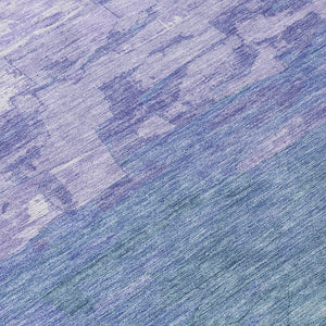 HomeRoots 5' Durable Denim Blue and Sky Blue Striped Rug - Versatile Indoor/Outdoor Style for Any Space 8' Round 610879
